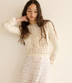 DOEN Hand-Crocheted Pearl Azura Top: Luxurious Pima Cotton, Edwardian Inspired Style