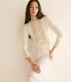 DOEN Hand-Crocheted Pearl Azura Top: Luxurious Pima Cotton, Edwardian Inspired Style