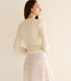 DOEN Hand-Crocheted Pearl Azura Top: Luxurious Pima Cotton, Edwardian Inspired Style