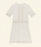 Elegant DÔEN Bathilde Pearl Hand-Crocheted Pima Cotton Mini Dress, Artisan Crafted