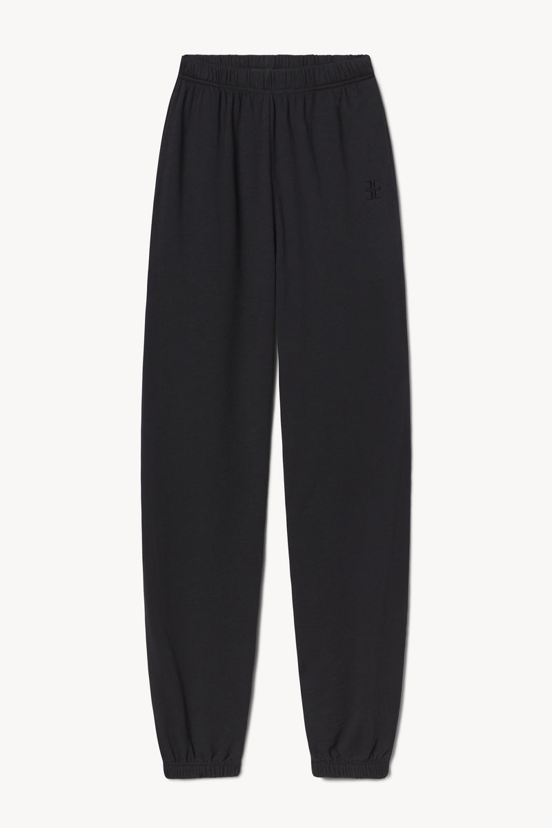 ÉTERNE Faded Black Lightweight French Terry Relaxed Fit Boyfriend Pocket Sweatpants