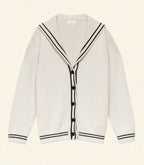 Luxurious Bonaventure Cashmere Organic Cotton Cardigan - Relaxed Nautical Knit