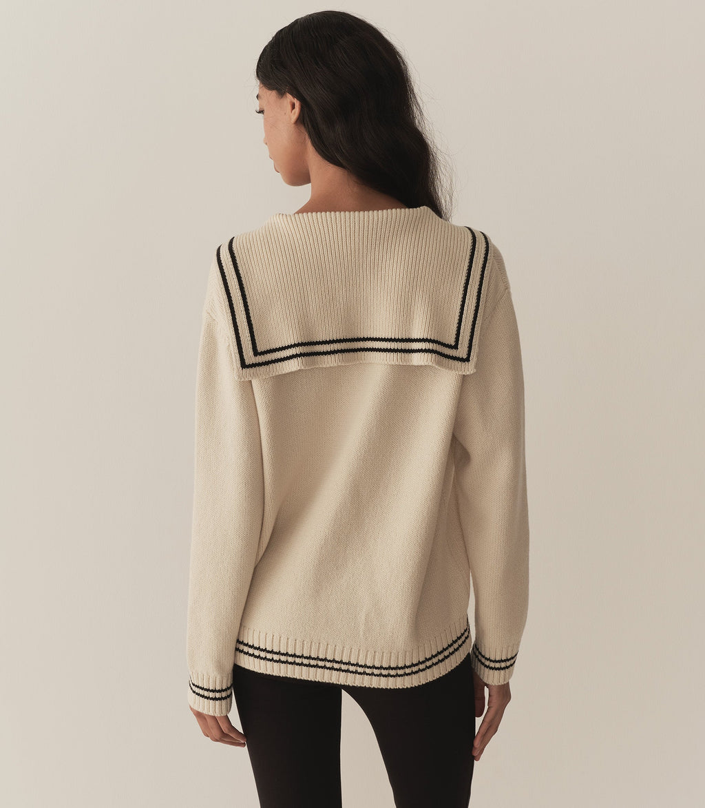 Luxurious Bonaventure Cashmere Organic Cotton Cardigan - Relaxed Nautical Knit