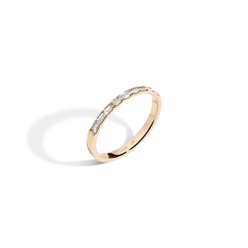 Elegant Half Baguette Diamond Eternity Ring - 14K 18K Ethical Sustainable Gold