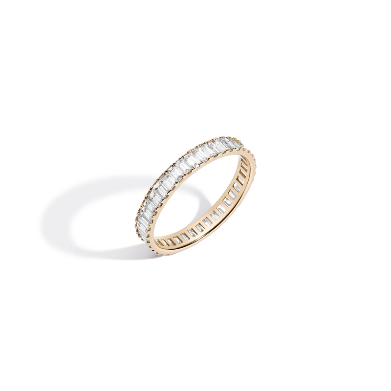 Exquisite Bold Diamond Baguette Eternity Ring: Sustainable Gold & Ethical Diamonds
