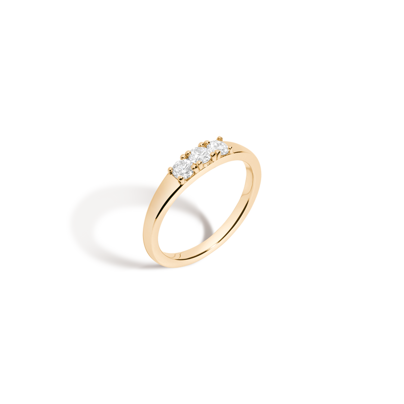 Bold Lab Grown Diamond Stacker Ring: Elegant 14k 18k Gold Silver Prong Set Band