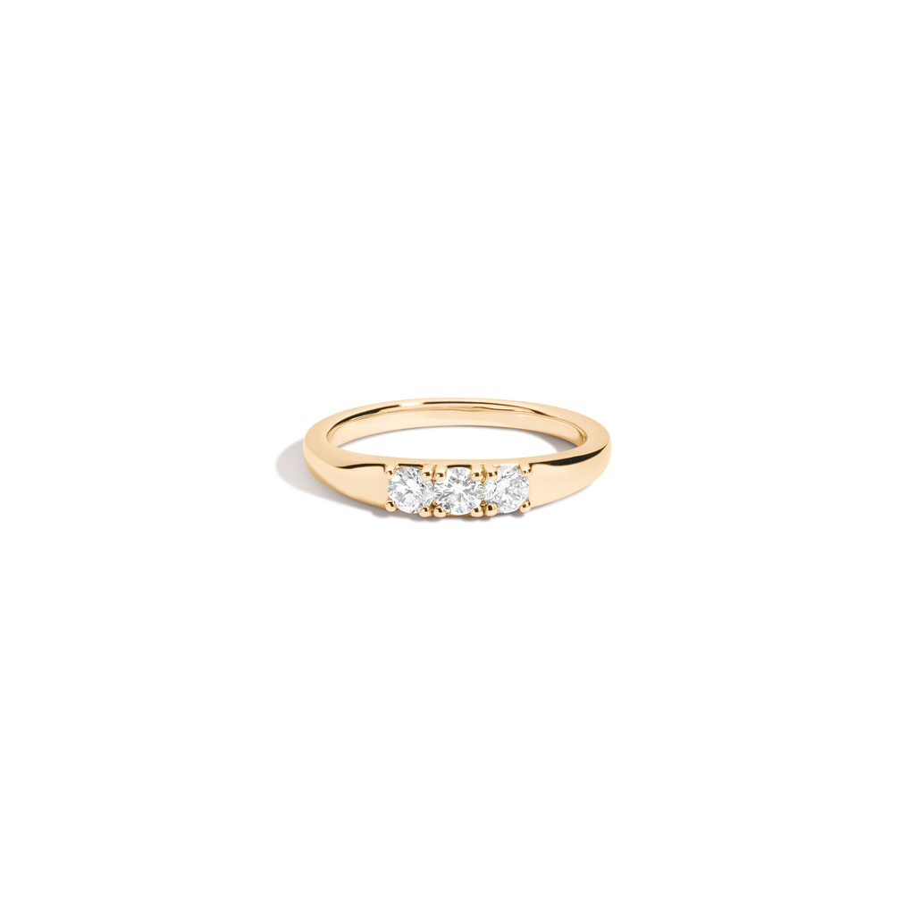 Bold Lab Grown Diamond Stacker Ring: Elegant 14k 18k Gold Silver Prong Set Band