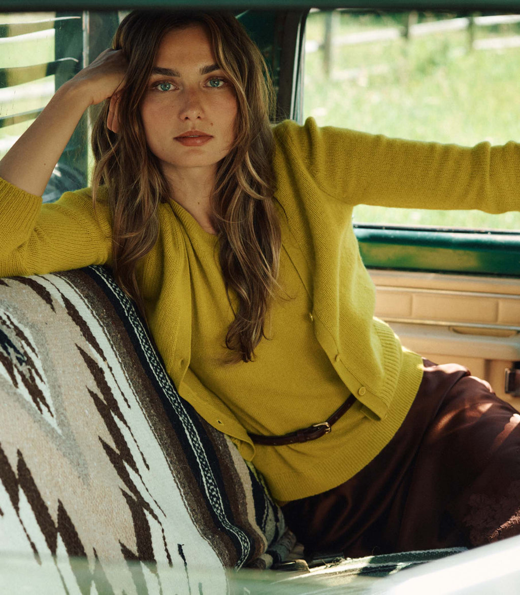 Luxurious 100% Cashmere Cameron Cardigan - '90s Inspired V-Neck Knit