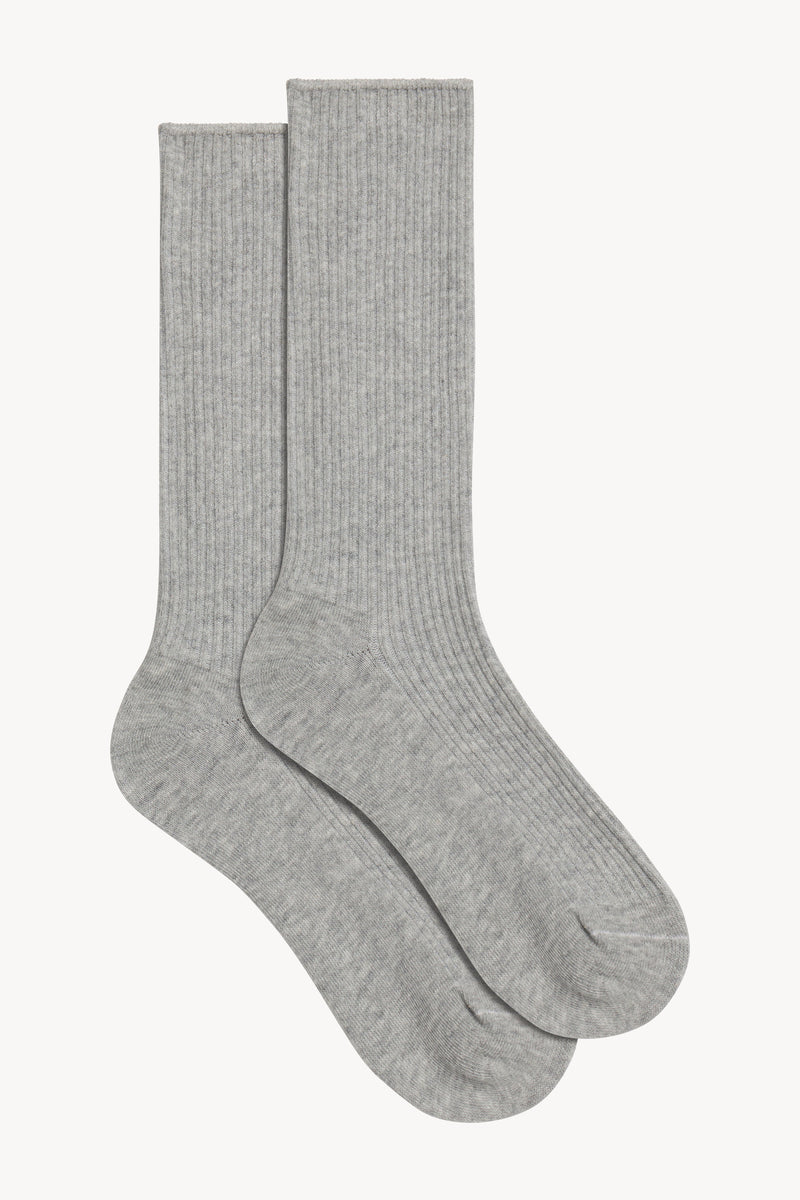 Cozy Heather Grey Ribbed Socks for Everyday Comfort & Timeless Style