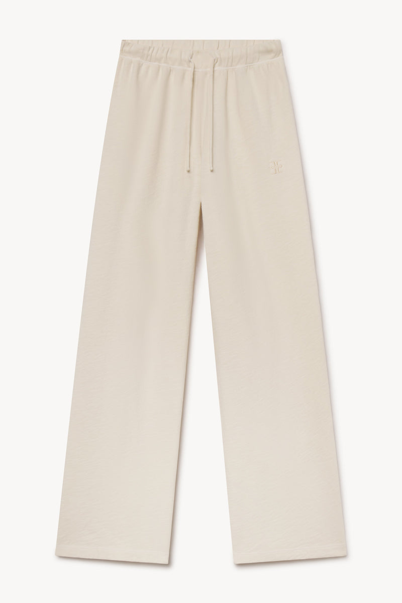 ÉTERNE Bone Lightweight French Terry Wide Leg Drawstring Sweatpants for Women