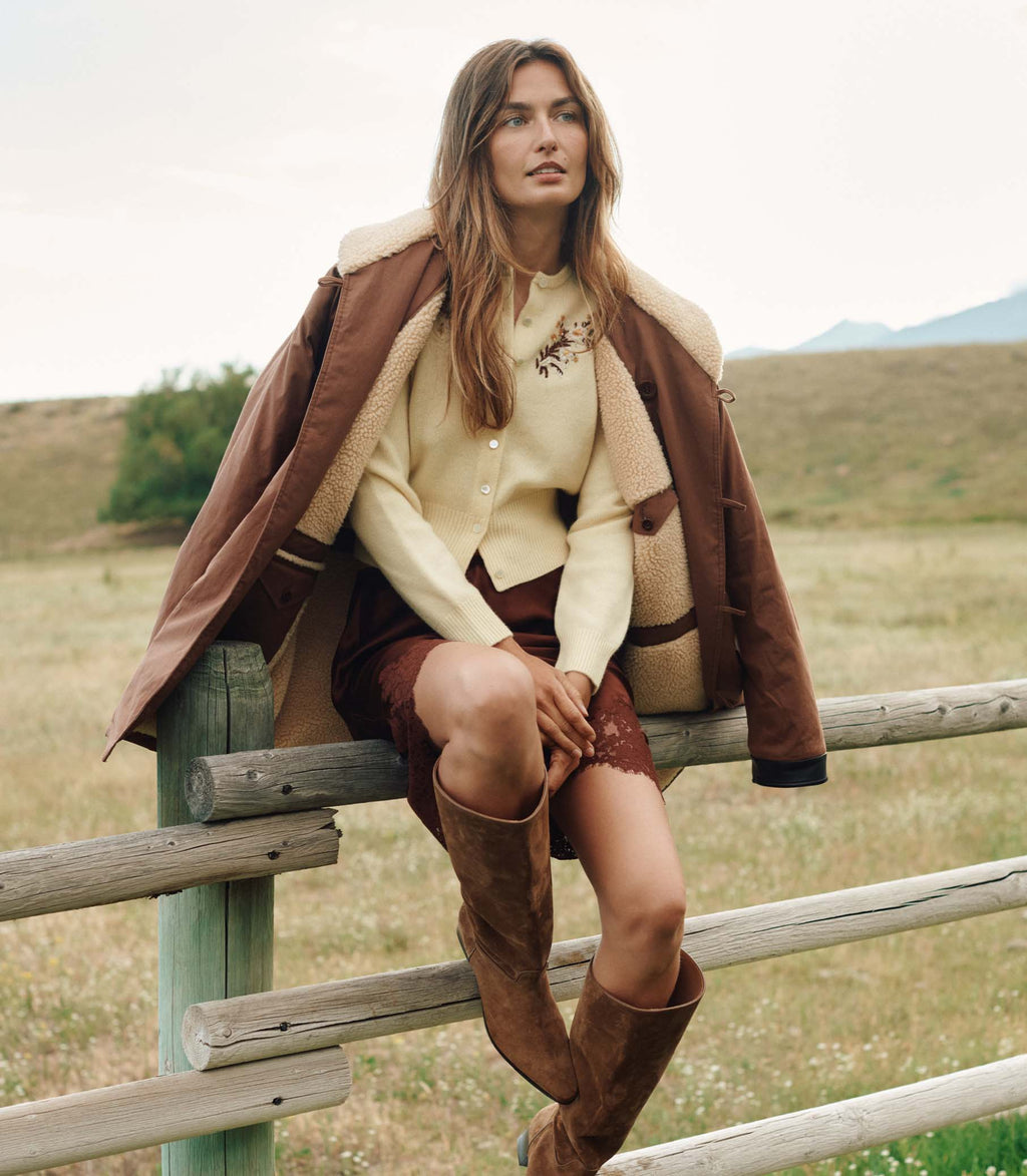 Luxurious Fairchild Cashmere Cardigan with Buttercup Floral Embroidery and Sequins