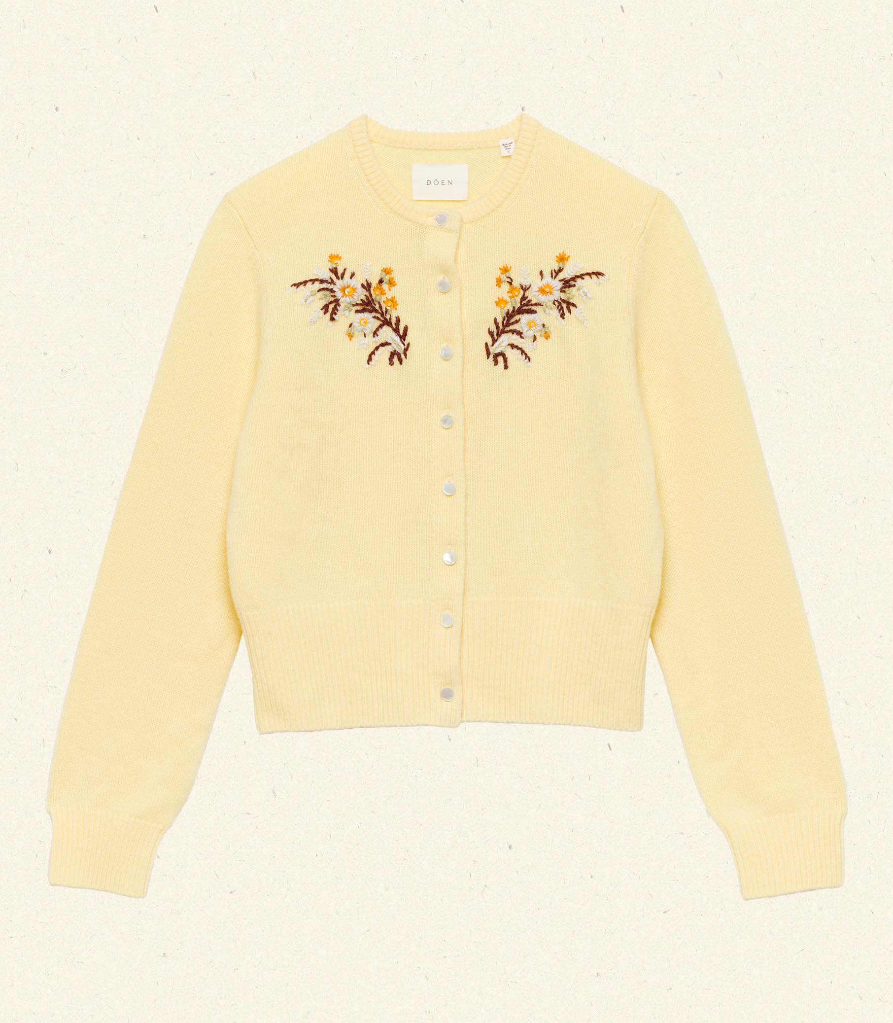 Luxurious Fairchild Cashmere Cardigan with Buttercup Floral Embroidery and Sequins