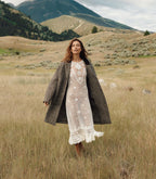 Elegant Hand-Crocheted Pearl Pima Cotton Midi Dress - Irish Lace Inspired