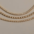 Bold Lab Grown White Sapphire X Tennis Necklace, Dazzling Yellow Gold Vermeil Choker