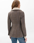 Frank Mixed-Media Plaid Wool Blend Blazer with Detachable Sweater Insert
