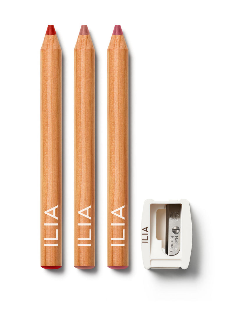 ILIA Beauty Lip Sketch Hydrating Crayon Trio Set With Sharpener