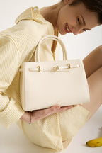 Chic Ivory Togo Leather Book Tote Bag 25: Versatile Crossbody Handbag