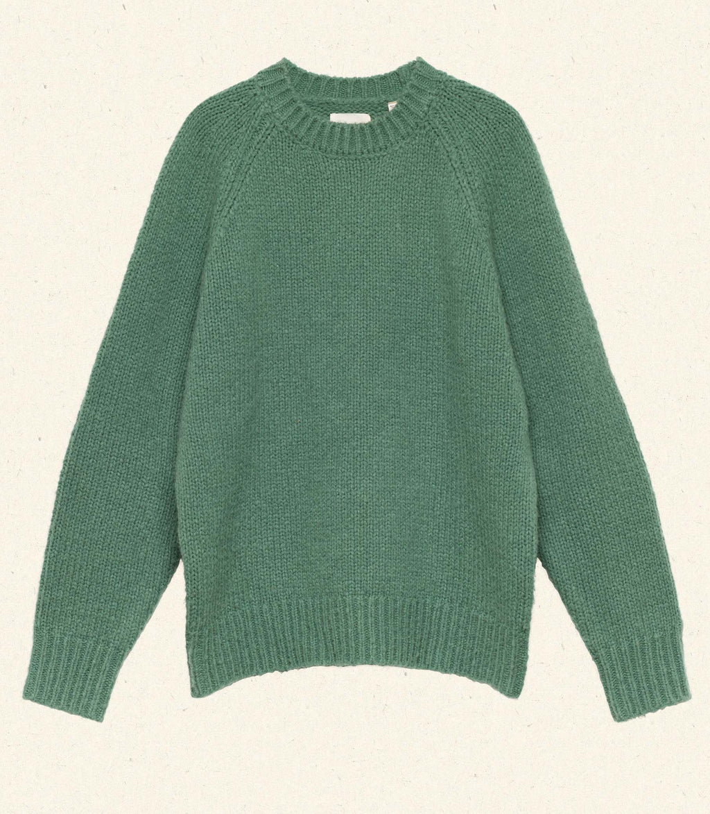 Cozy '90s Oversized Valley Green Merino Wool Blend Sweater for Women