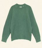 Cozy '90s Oversized Valley Green Merino Wool Blend Sweater for Women