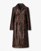 Rag & Bone Isa Luxurious Leopard Print Calf Hair Coat with Lamb Leather Trim