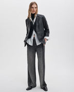 Jennifer Black Lambskin Two-in-One Blazer & Removable Vest Set for Women