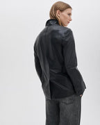 Jennifer Black Lambskin Two-in-One Blazer & Removable Vest Set for Women