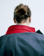 Jennifer Women's Striped Wool Blend Two-in-One Relaxed Fit Blazer with Vest