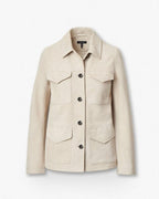 Luxurious Kara Suede Field Jacket: Soft, Stylish, Contrast Buttons, Flap Pockets