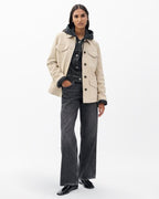 Luxurious Kara Suede Field Jacket: Soft, Stylish, Contrast Buttons, Flap Pockets