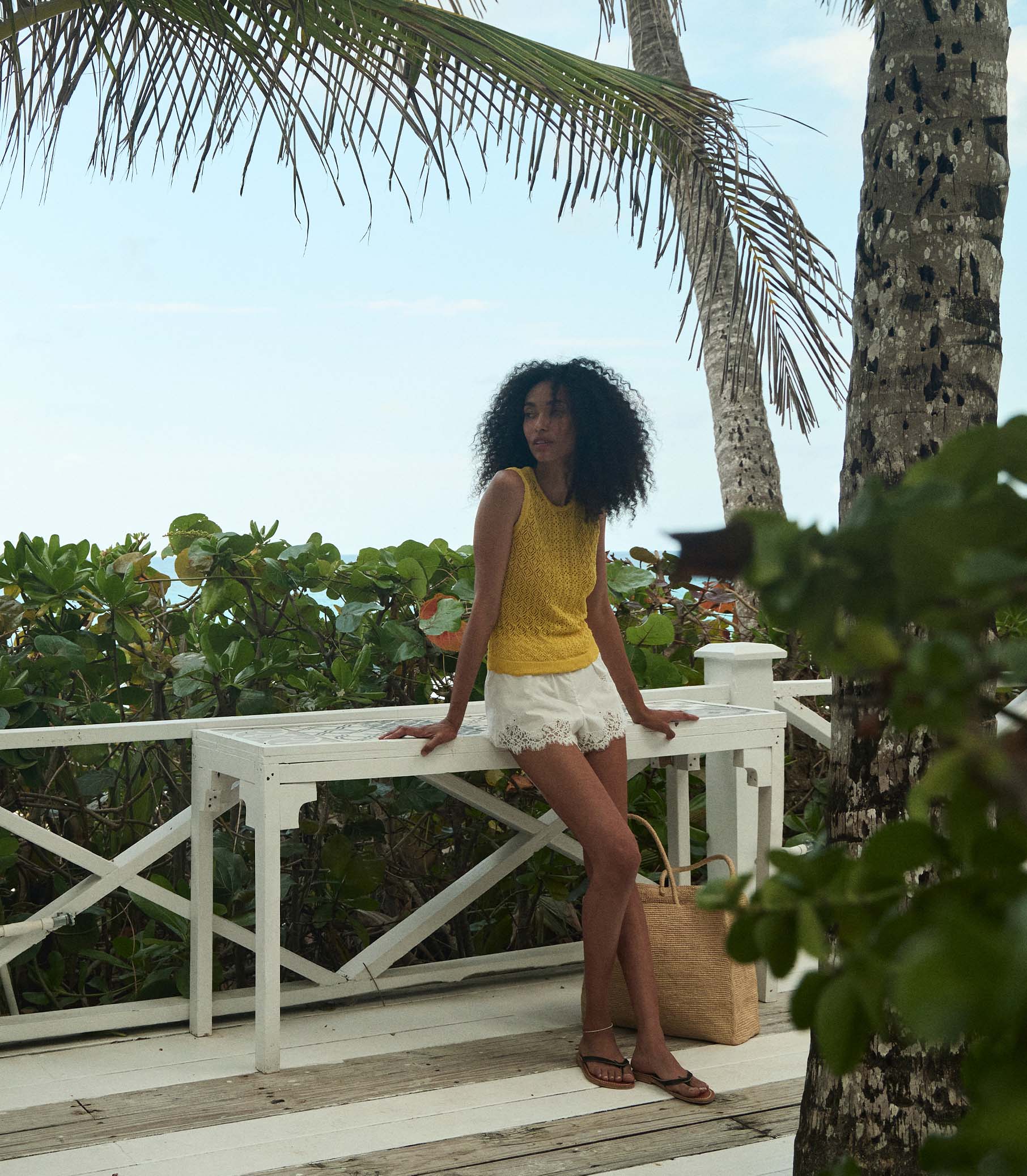 Léa Top Citrus Lightweight Sustainable Viscose Blend Pointelle Knit Shirt for Women