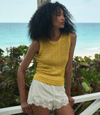 Léa Top Citrus Lightweight Sustainable Viscose Blend Pointelle Knit Shirt for Women