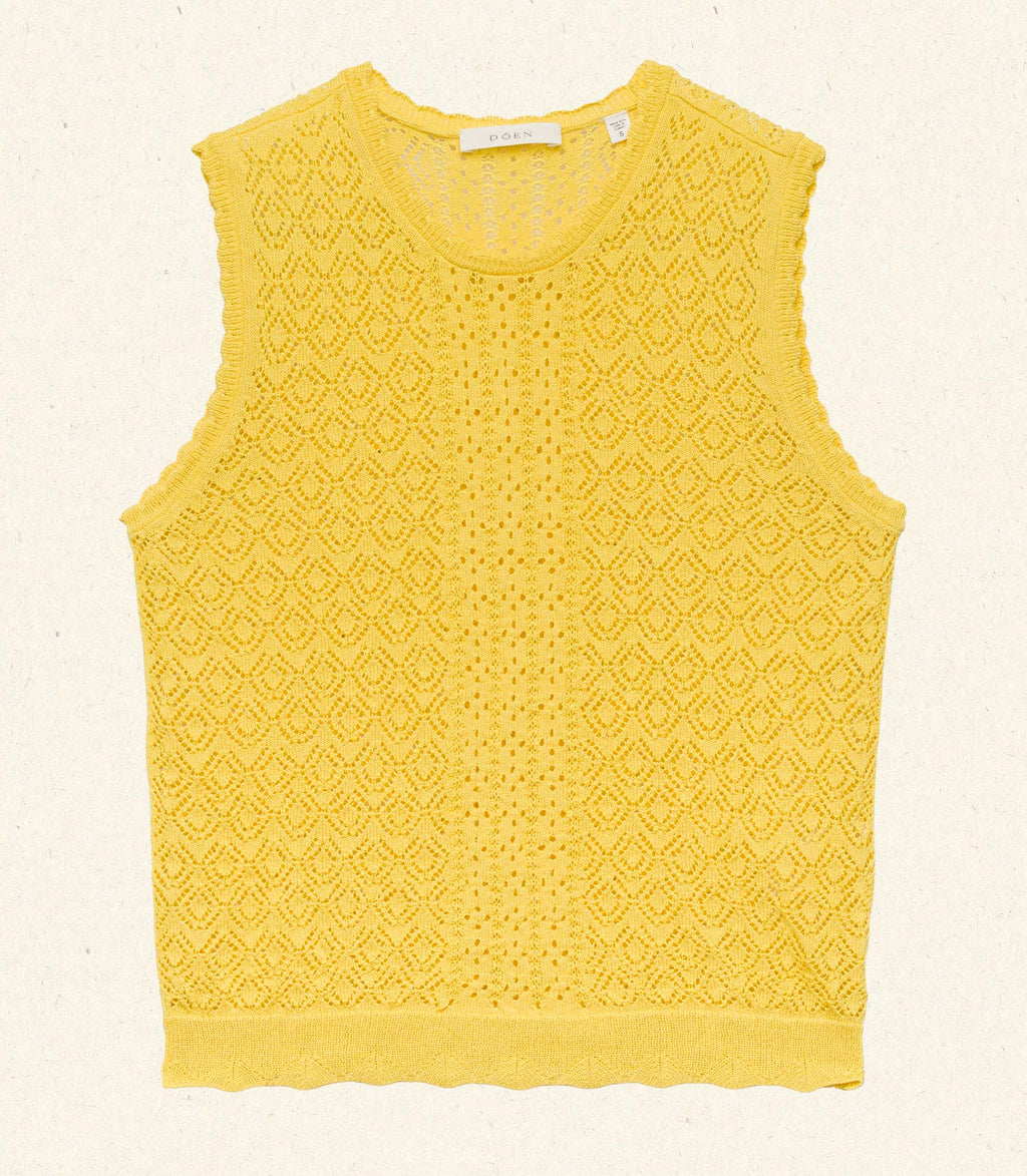 Léa Top Citrus Lightweight Sustainable Viscose Blend Pointelle Knit Shirt for Women