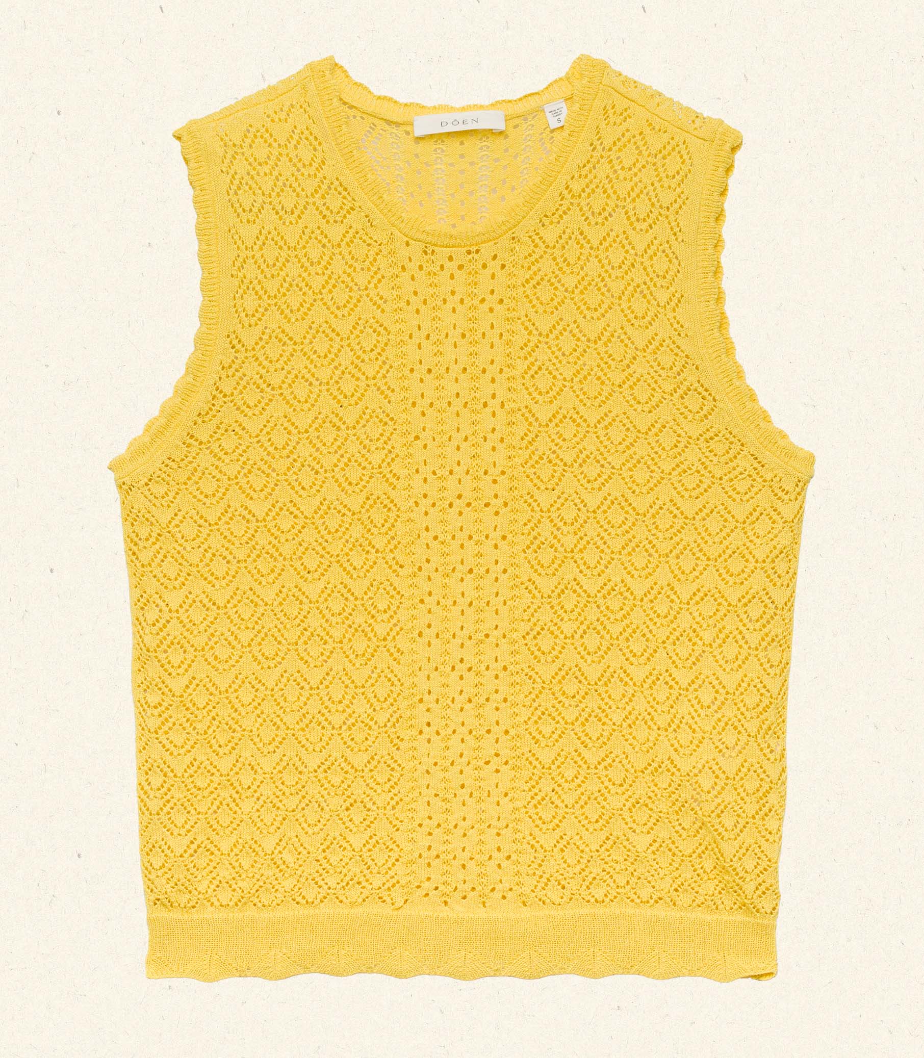 Léa Top Citrus Lightweight Sustainable Viscose Blend Pointelle Knit Shirt for Women