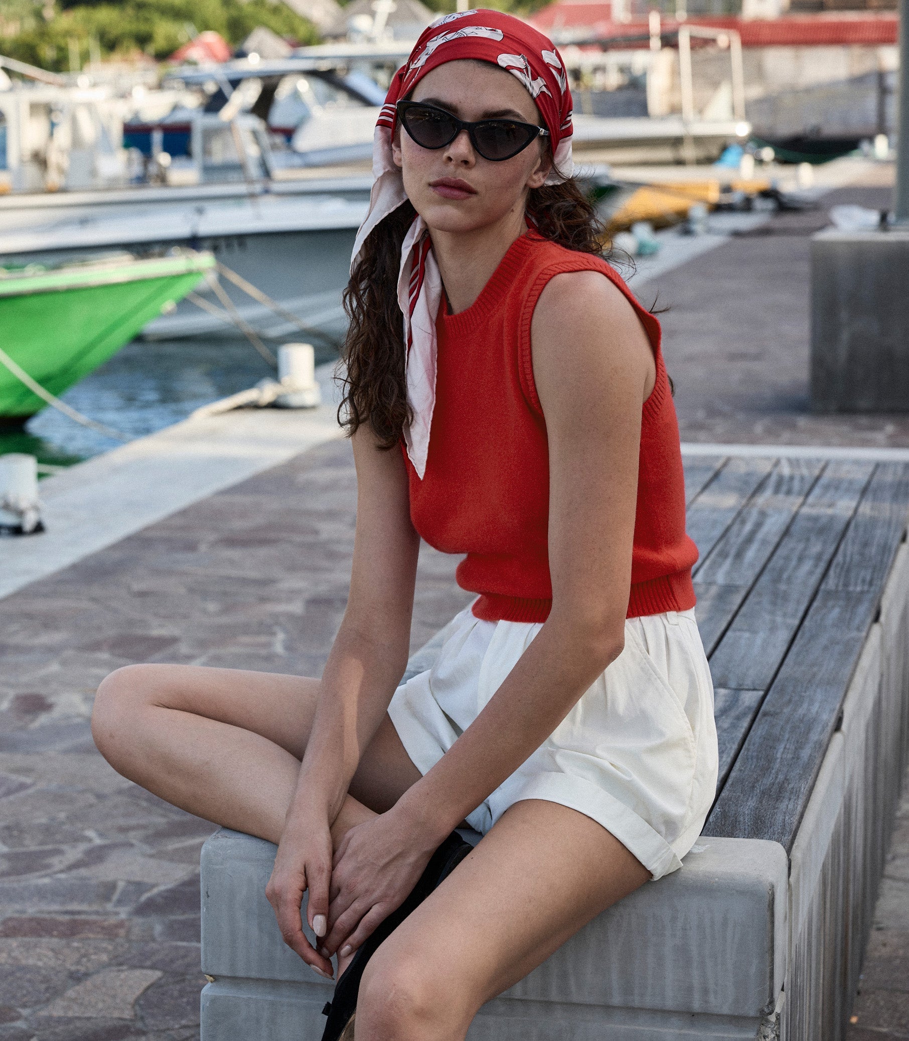 Luxurious Cashmere Louden Top: '60s Inspired, Ribbed Knit, Embroidered Detail