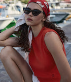 Luxurious Cashmere Louden Top: '60s Inspired, Ribbed Knit, Embroidered Detail