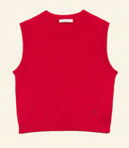 Luxurious Cashmere Louden Top: '60s Inspired, Ribbed Knit, Embroidered Detail