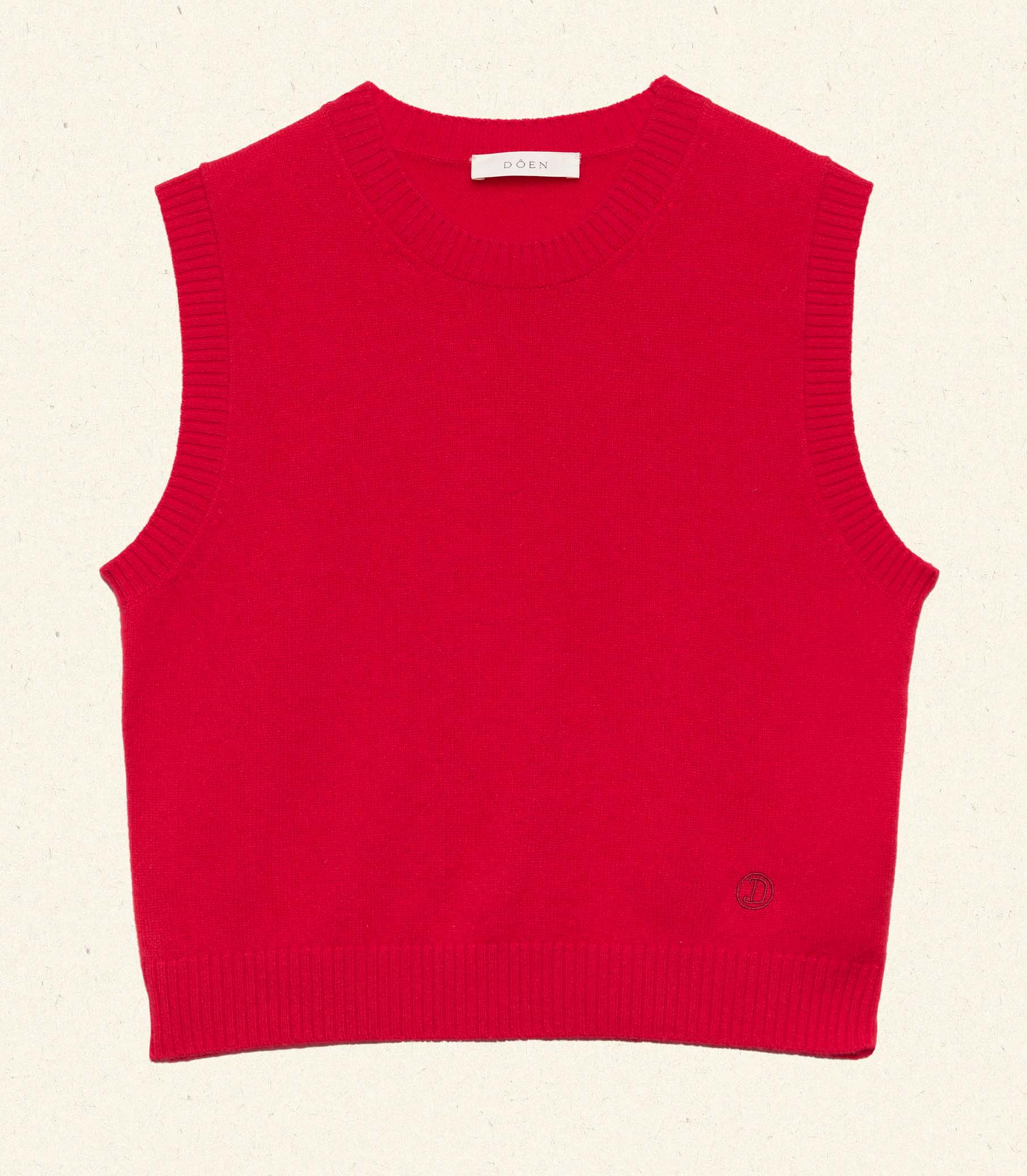 Luxurious Cashmere Louden Top: '60s Inspired, Ribbed Knit, Embroidered Detail