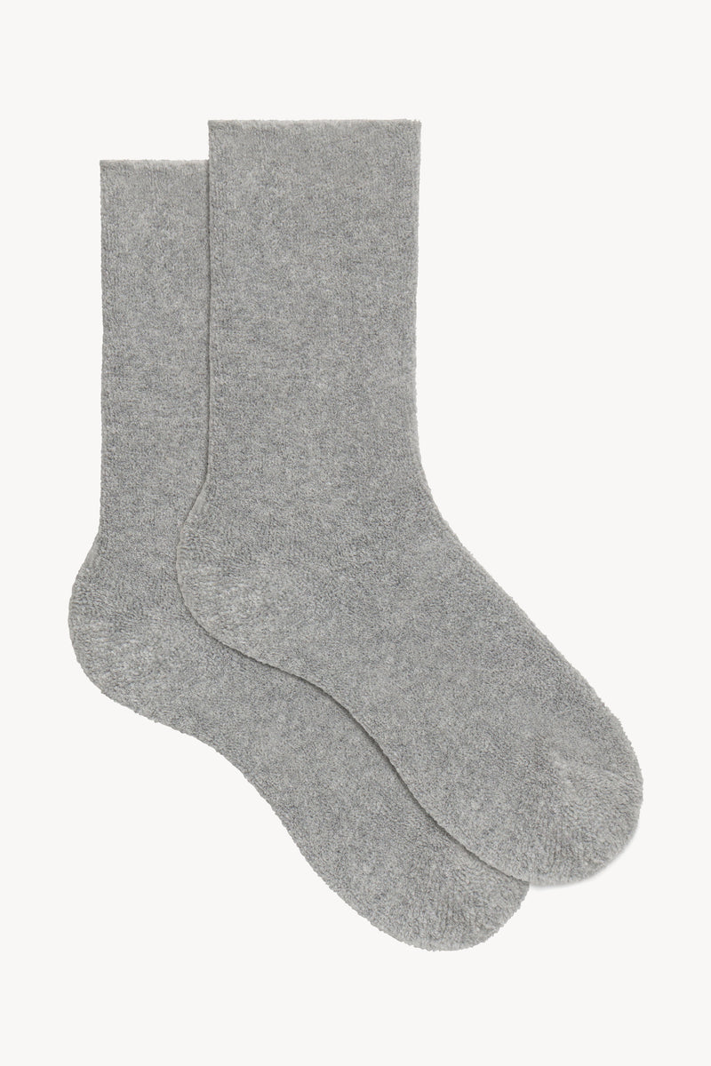 Plush Heather Grey Cotton Blend Lounge Socks – Ultra Cozy Everyday Comfort