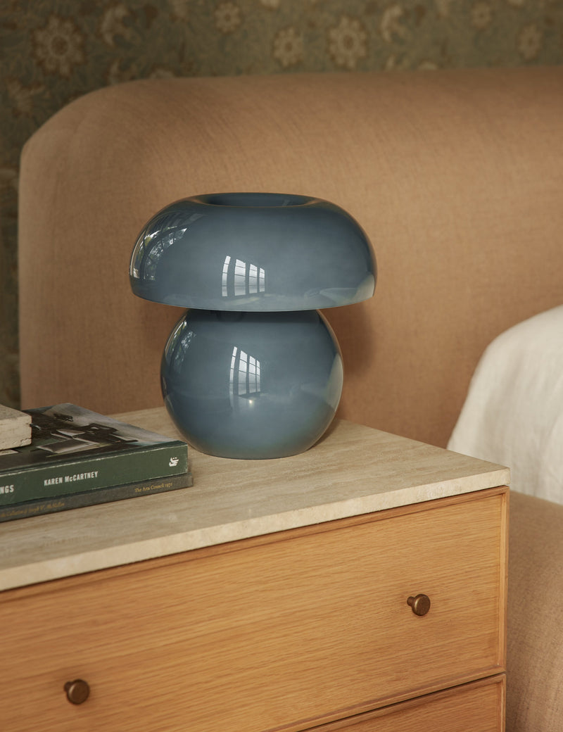 Bobbin Glass Mushroom Silhouette 1970s Inspired Table Lamp