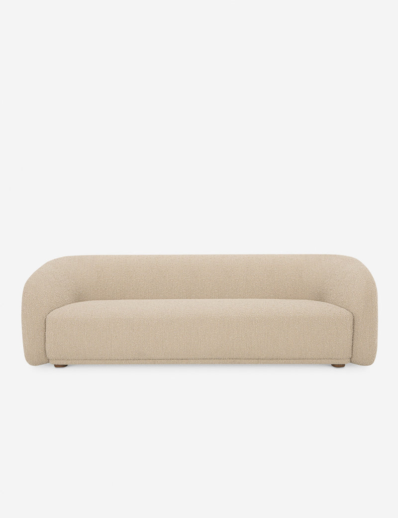 Orza Modern Taupe Boucle Sofa with Cove Style Seating