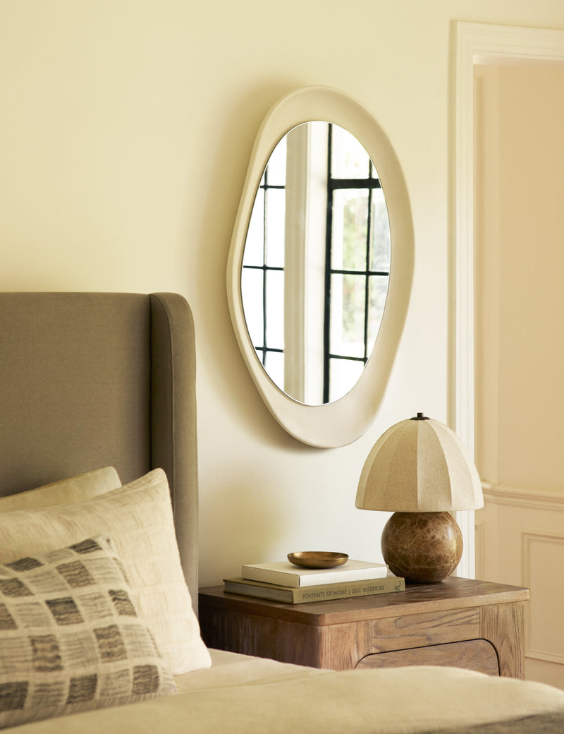 Izu Marble Table Lamp with Linen Shade by DISC Interiors
