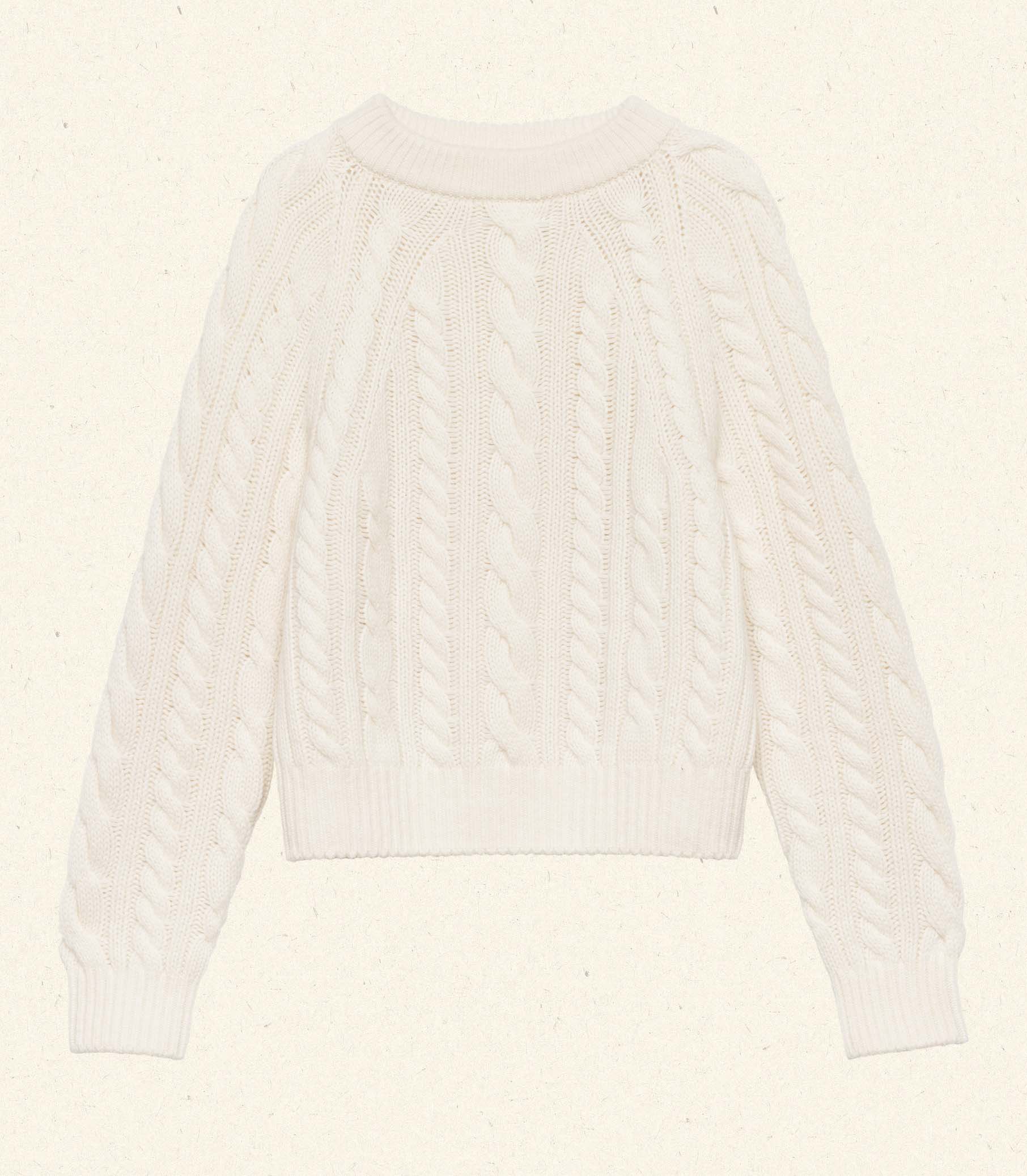 Luxurious Marlowe Ivory Cashmere Cable Knit Sweater: Cloud-Soft Mockneck Comfort