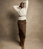 Luxurious Marlowe Ivory Cashmere Cable Knit Sweater: Cloud-Soft Mockneck Comfort