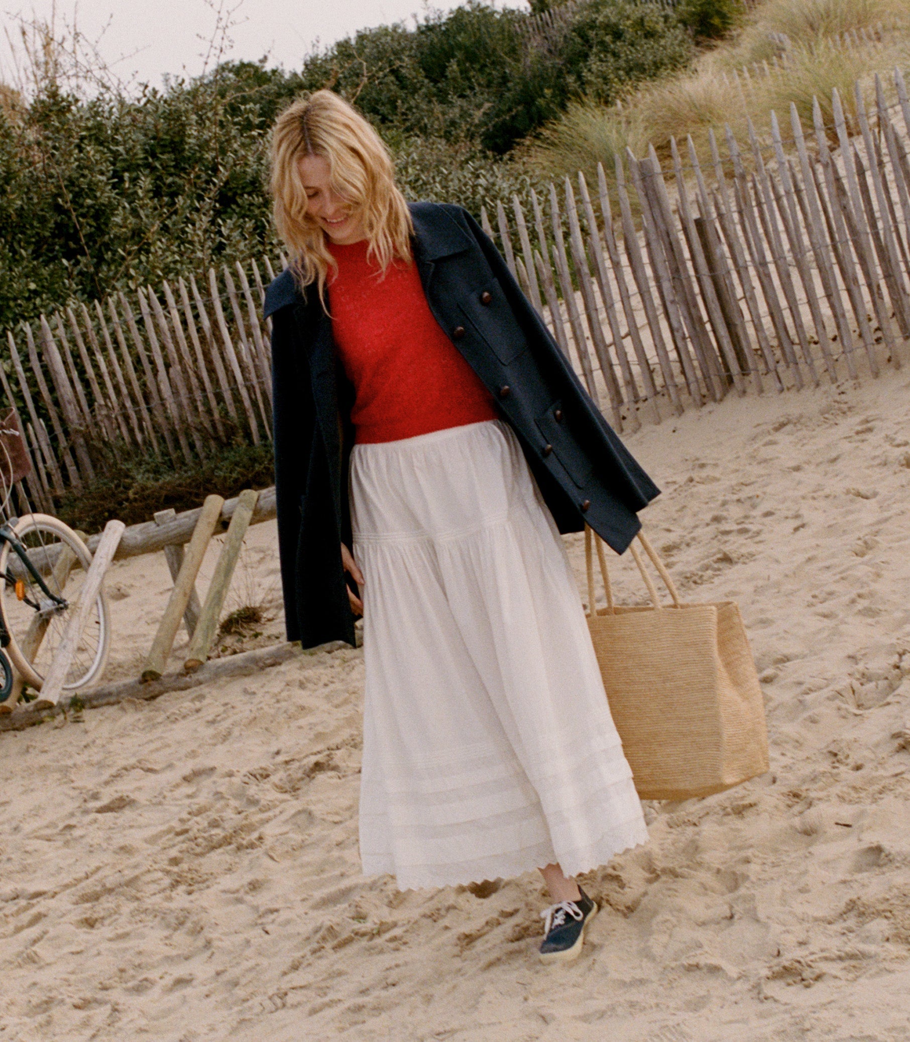 Monica Cherry Red Alpaca Merino Pointelle Knit Short Sleeve Sweater