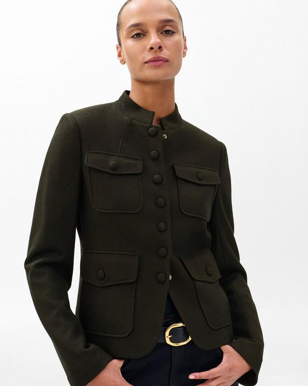 Rag & Bone Mercer Japanese Wool Blazer - Structured Four-Pocket Military Jacket
