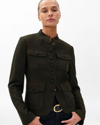 Rag & Bone Mercer Japanese Wool Blazer - Structured Four-Pocket Military Jacket