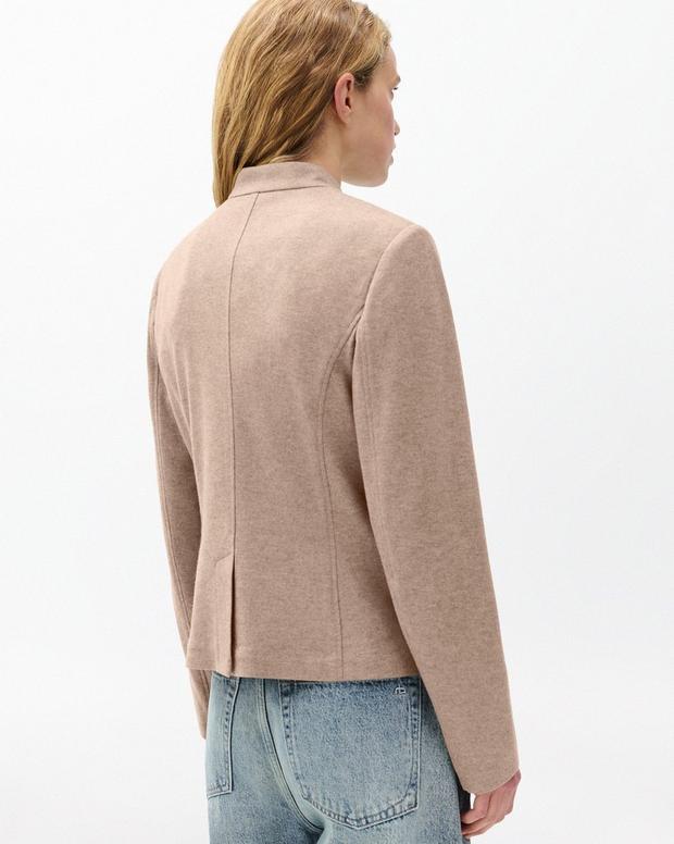 Mercer Refine Knit Blazer: Heather Oatmeal Ponte Fabric Slim Fit