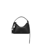 Chic Mini Silver Black Hobo Bag - Versatile Calf Leather Shoulder Purse