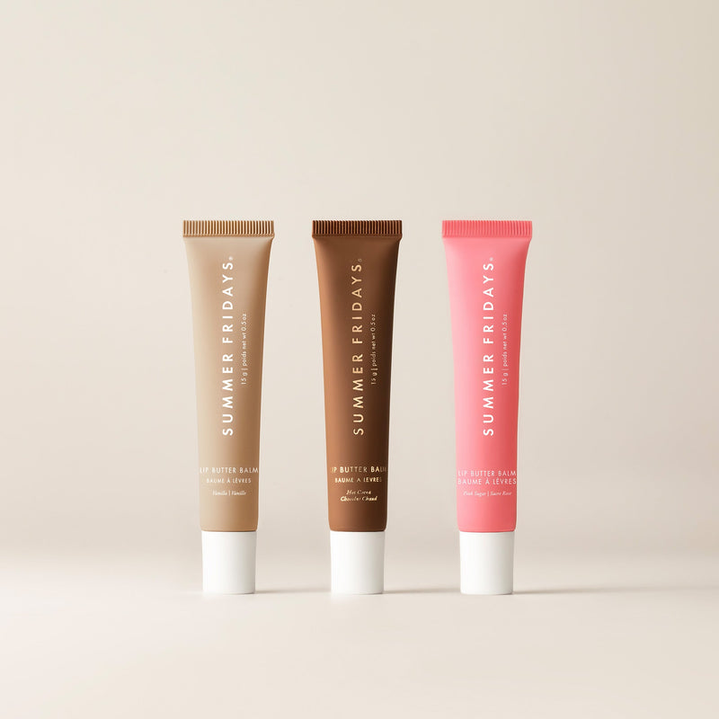 Neapolitan Lip Butter Balm Trio: Vanilla, Hot Cocoa, Pink Sugar Hydrating Kit