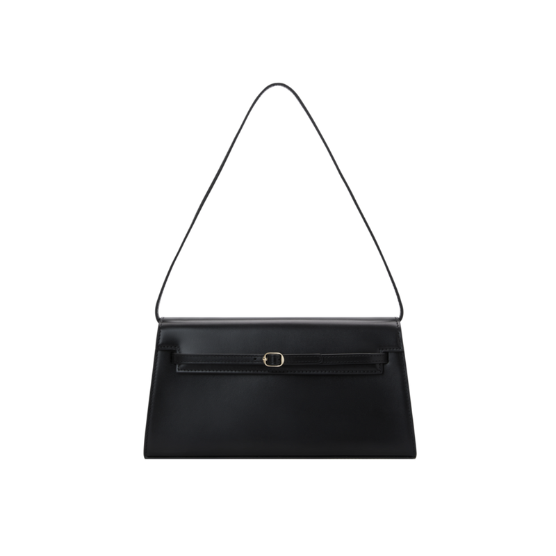 Noir Allure Nappa Leather Convertible Shoulder Bag Handbag Chic Elegant Purse